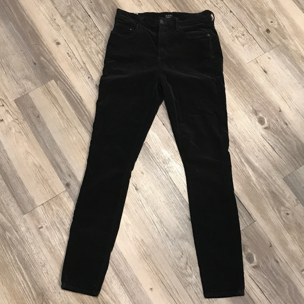 Citizens of Humanity Velvet Rocket High Rise Skinny Jeans | Size 27 | Dark Green